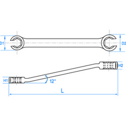 Clé à tuyauter en pouces 6 pans - 5930
