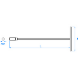 Clé à bougie en T douille incorporée - 1563