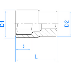 Douille standard 1/4" (6,35mm)  6 Pans - 2335