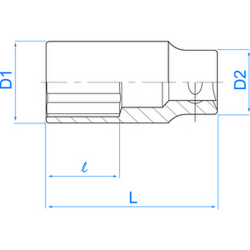 Douille longue 3/8" (9.53mm) 12 pans 3230