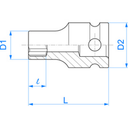 Douille à chocs Pour vis mâles Torx 3/8" (9.53mm) Standard 3575