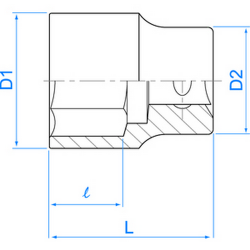 Douille Standard 1/2" (12.7mm) 12 pans 4330