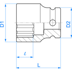 Douille 12 pans à chocs Kingtony