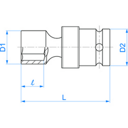 Douille à chocs standard avec cardan 1/2" (12,70mm) 6 pans 4B55