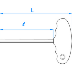 Clé mâle 6 pans à poignée en T 1155
