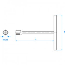 Clé en T douille incorporée - 1185M