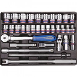 Thermoformé de douilles et accessoires 1/2" métriques - 33 pièces