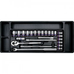 Thermoformé de douilles et accessoires 1/2" métriques - 24 pièces