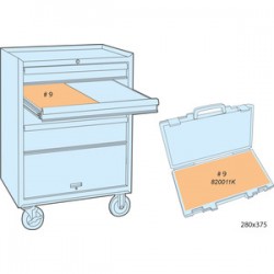 Plateau Evawave de douilles et accessoires 1/4" et 3/8" métriques