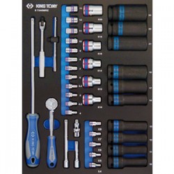 Plateau Evawave de douilles et accessoires 1/4" et 1/2" métriques - 97540MRE