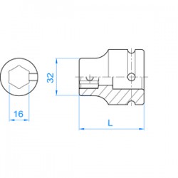Adaptateur embout chocs 3/4" (19.05 mm) - 609616M