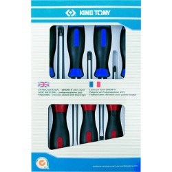 7 tournevis à fente et POZIDRIV King Tony