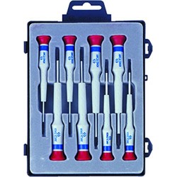 8 tournevis de précision à fente et PHILLIPS King Tony 32108mr