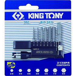 Jeux de Tournevis en L avec embouts 6 Pans King Tony 2138pr