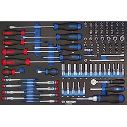 Plateau EVAWAVE de douilles, accessoires 1/4" métriques, tournevis King Tony 92593mre