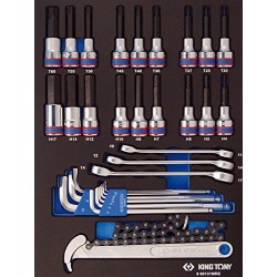 Ensemble de clés King Tony 990131mre  6 pans et de douilles tournevis TORX et
