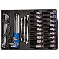 Thermoformé de 31 clés et de douilles tournevis  TORX et 6 pans King Tony 990131mr