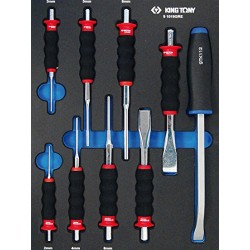 Plateau EVAWAVE de chasse-goupilles, burins gainés et levier d'eff