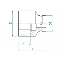 Douille à chocs métrique 1" (25.40 mm) standard - 8535M