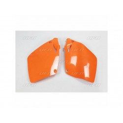 PLAQUES LAT. KTM125-380 '98-00 520 '00 ORANGE KTM 98-09