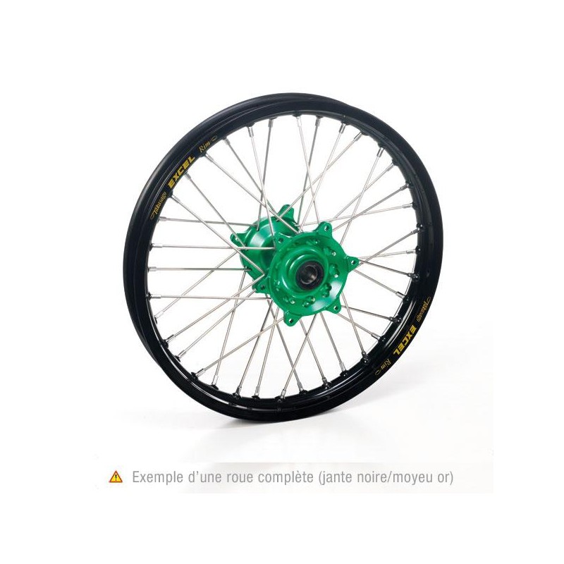 ROUE AV. HAAN WHEELSKX125/250 06-08 / 21X1.60 JANTE NOIRE MOYEU VERT