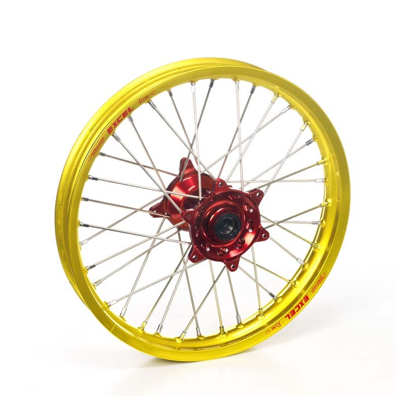 ROUE AV. HAAN WHEELSRM85 02-17 / 19X1.40 JANTE JAUNE MOYEU ROUGE