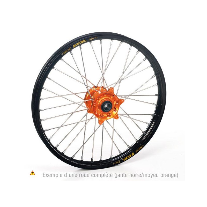 ROUE AV. HAAN WHEELSSX/SX-F / 21X1.60 JANTE NOIRE MOYEU ORANGE