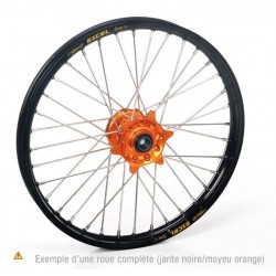 ROUE AV. HAAN WHEELSSX85/TC85 / 19X1.40 JANTE NOIRE MOYEU ORANGE