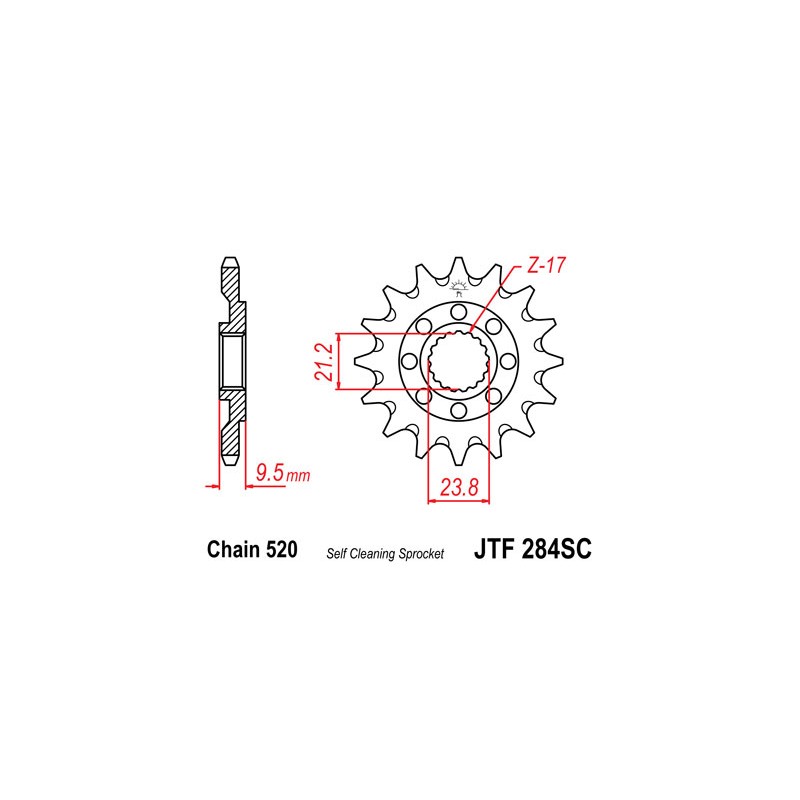 PIGNON JT 14 DENTSSTEEL CR500R '88-01