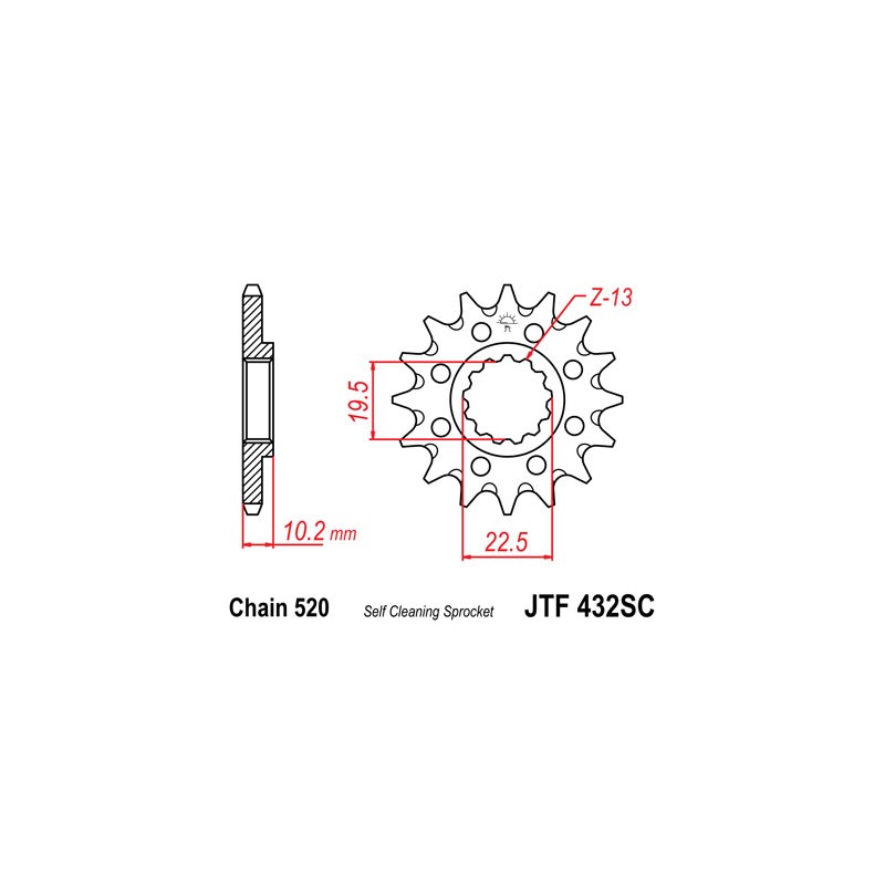 PIGNON JT 15 DENTSSTEEL DR-Z400E  S  SM '00-06