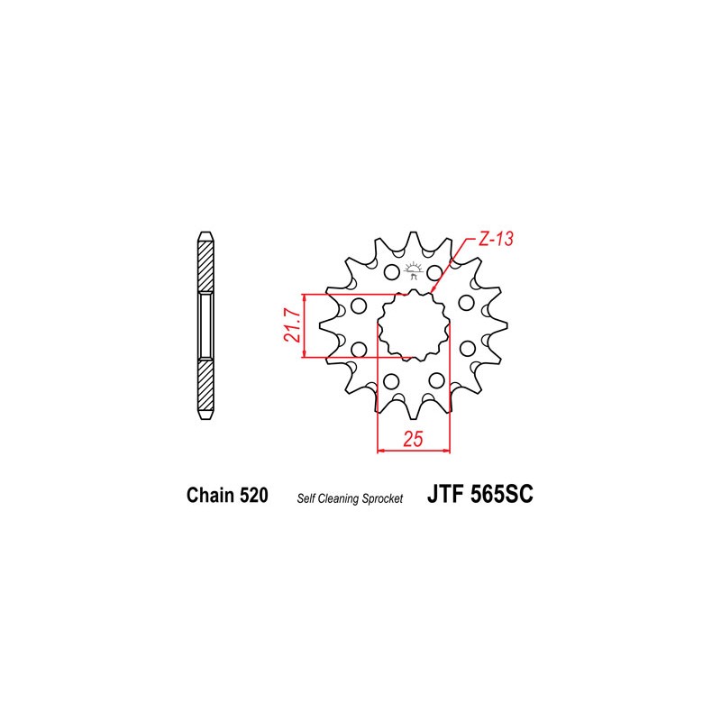PIGNON JT 13 DENTSSTEEL YZF-WRF400-426-450