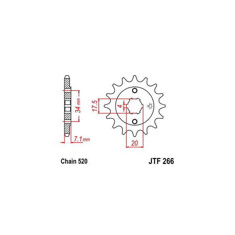 PIGNON JT 13 DENTSSTEEL XR250 R RFVC