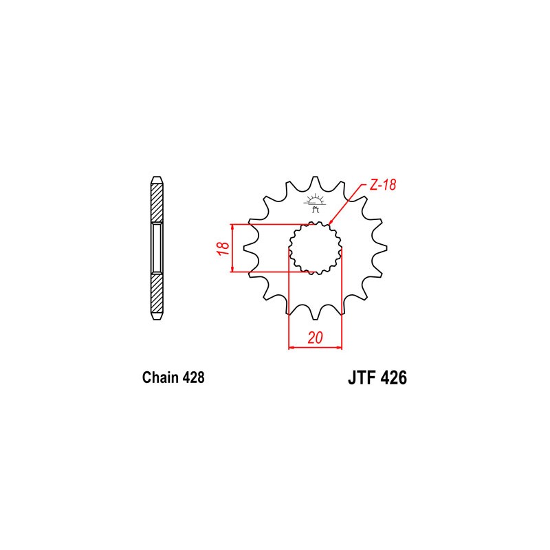 PIGNON JT 14 DENTSSTEEL