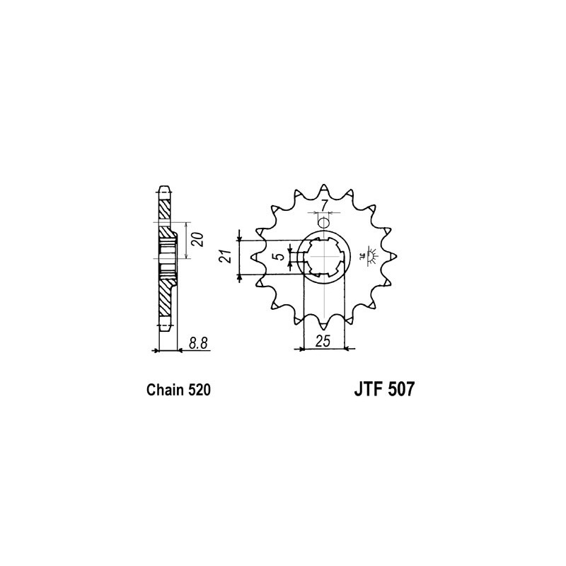 PIGNON JT 14 DENTSSTEEL HVA WR250 90-98