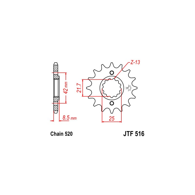 PIGNON JT 14 DENTSSTEEL