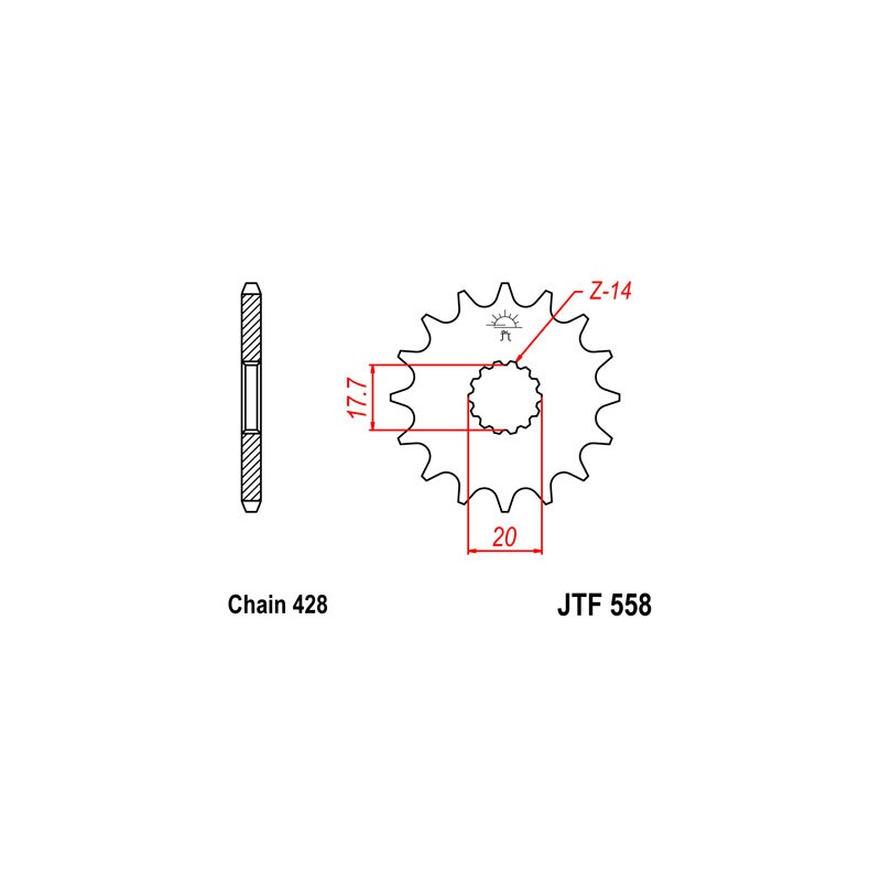 PIGNON 15 DENTSDTR125  E'90-04 TDR125 '93-03