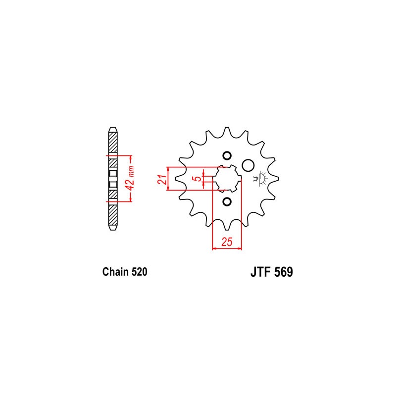 PIGNON JT 14 DENTSSTEEL