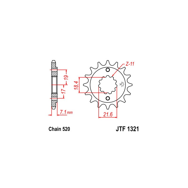 PIGNON JT 14 DENTSSTEEL