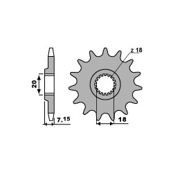 PIGNON 12 DENTSRM125 80-86 RM-Z250 07-09