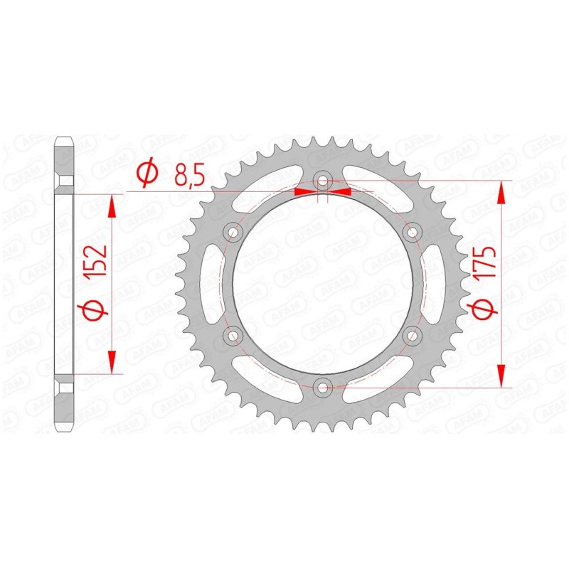 COURONNE AFAM ACIERYAMAHA WR 125 48D - 12508 - 520