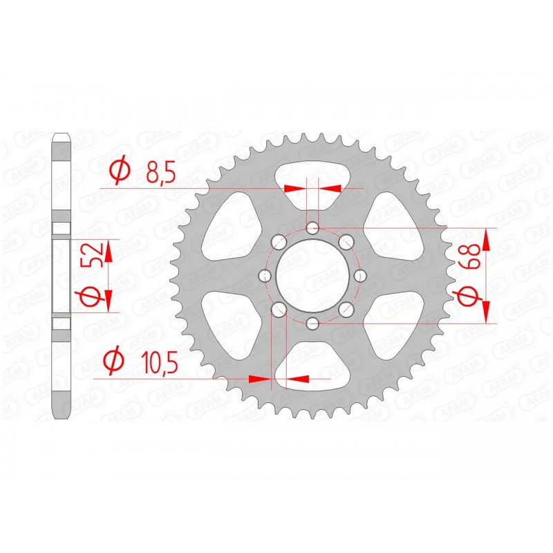 COURONNE AFAM ACIERKAWASAKI AE 80 46D - 14100 - 420