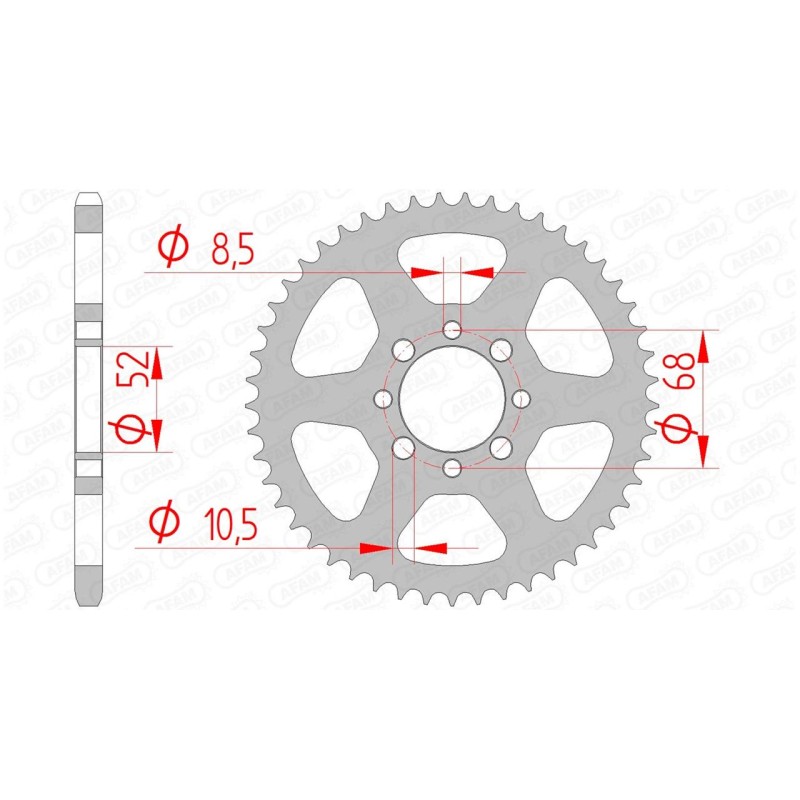 COURONNE AFAM ACIERKAWASAKI AE 80 37D - 14100 - 420