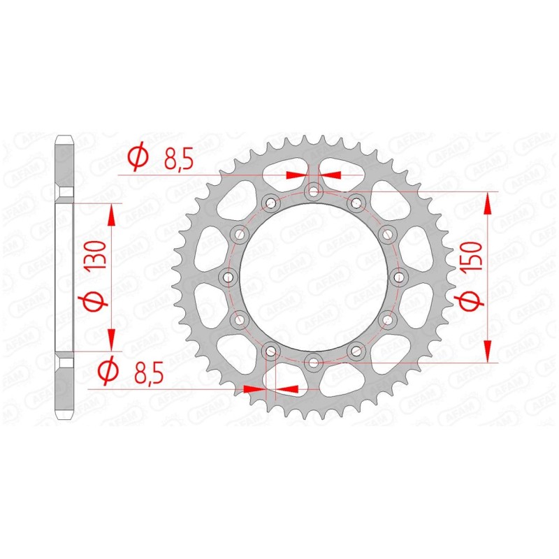 COURONNE AFAM ACIERHONDA XR 200 R 45D - 12323 - 520