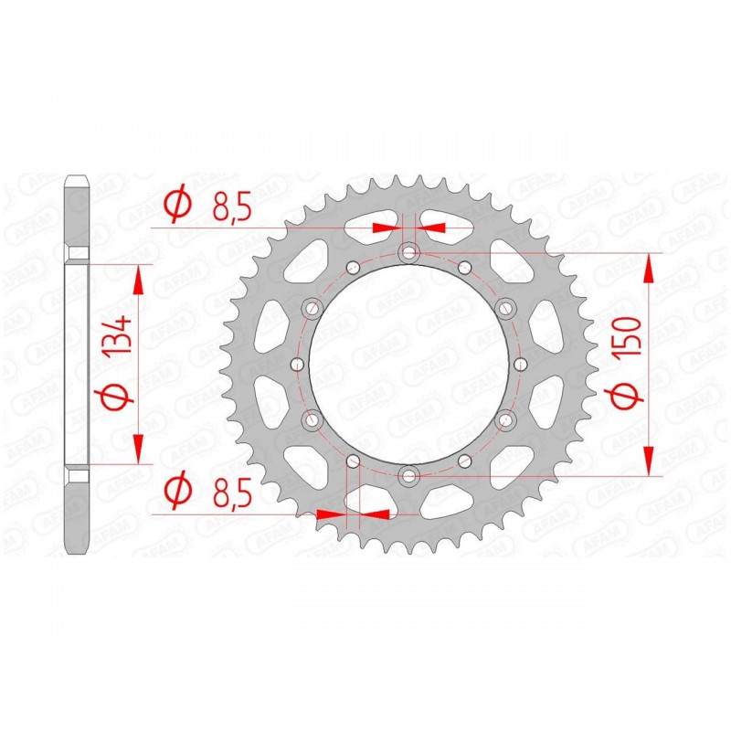 COURONNE AFAM ACIERKAWASAKI KX 125 50D - 16204 - 520