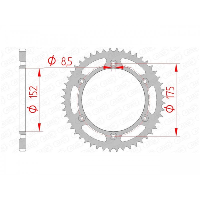 COURONNE AFAM ACIERYAMAHA WR 125 49D - 12508 - 520