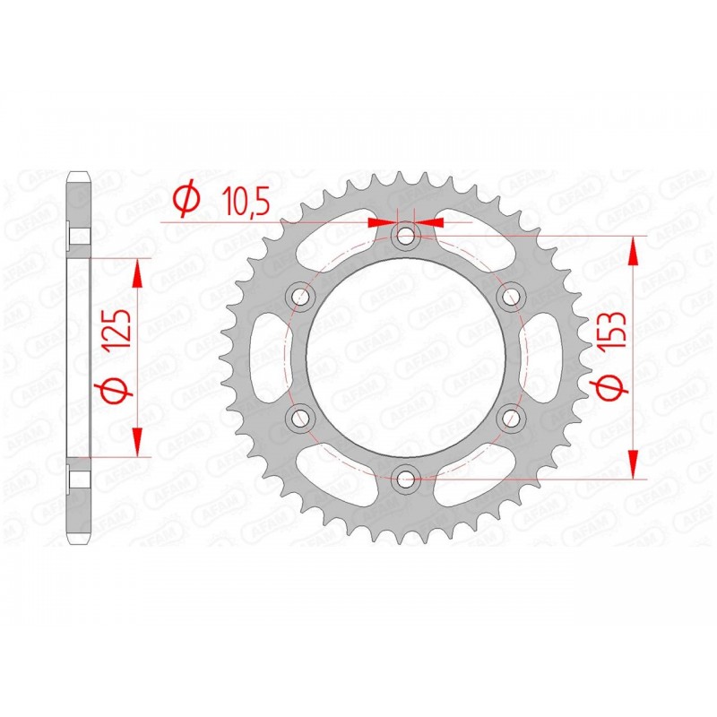 COURONNE AFAM ACIERHONDA CRF 250 L 45D - 10320 - 520