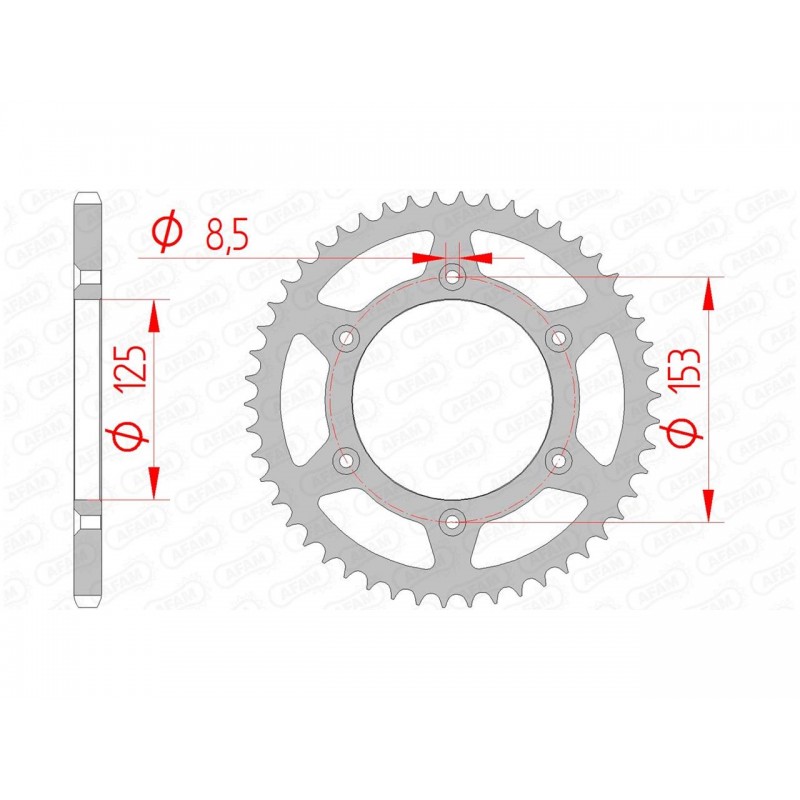 COURONNE AFAM ACIERHM-HONDA CRE 125 R ENDURO 43D - 10212 - 520