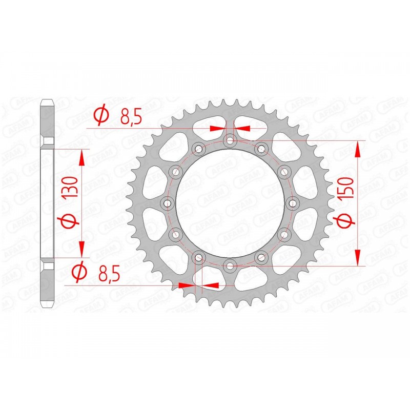 COURONNE AFAM ACIERHONDA XR 200 R 47D - 12323 - 520