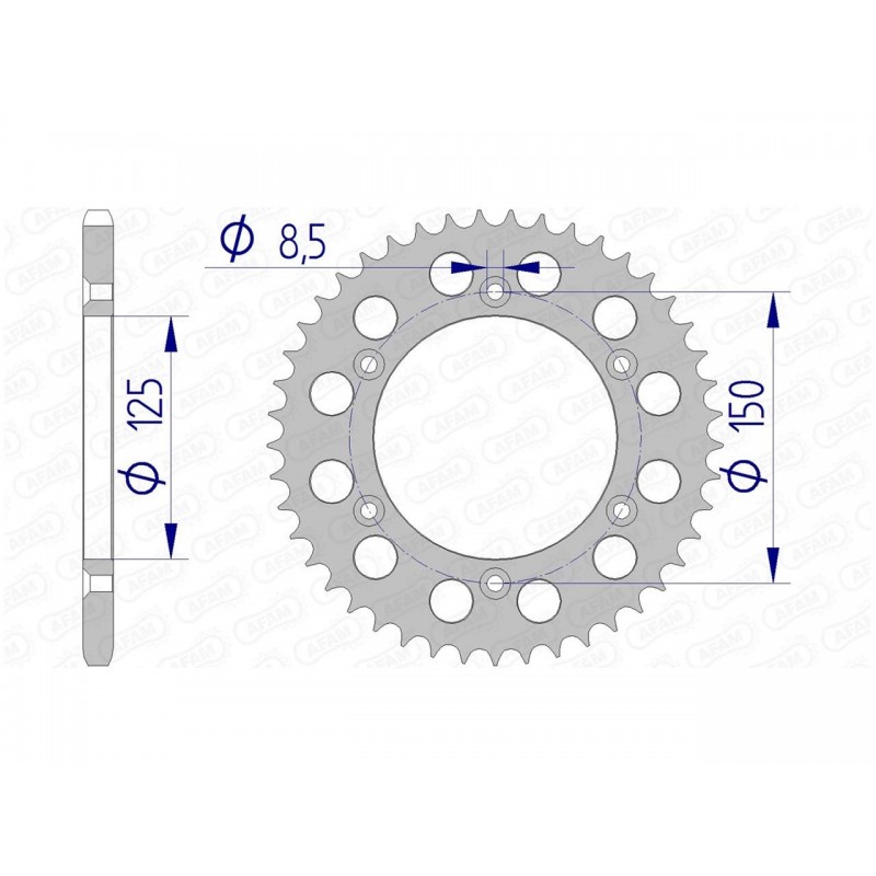 COURONNE AFAM ALUHUSABERG TE 125 43T - 72304N - 520