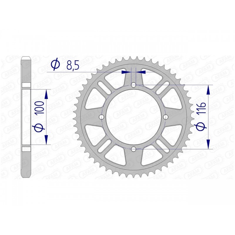 COURONNE AFAM ALUKAWASAKI KX 80 51T - 17105 - 428